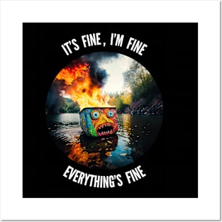 Nothing to see here, Everything's fine v1 (round) Posters and Art